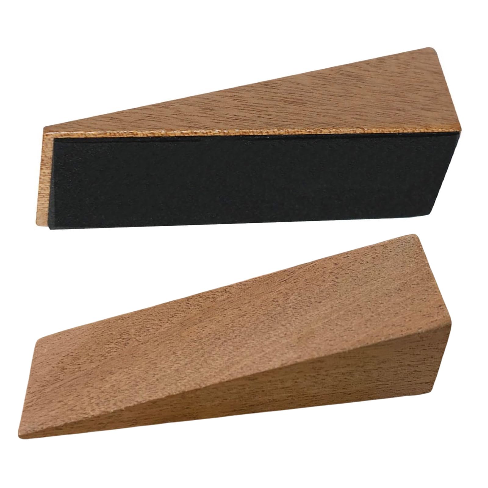 2 Pcs Door Stoppers Door Holder Wooden Door Wedge Non Slip Fixed Stop Base with Mat Door Holder Natural Beech Wooden Wedge Set Heavy Duty Doorstop for All Types of Home Bedroom Kitchen Office Doors