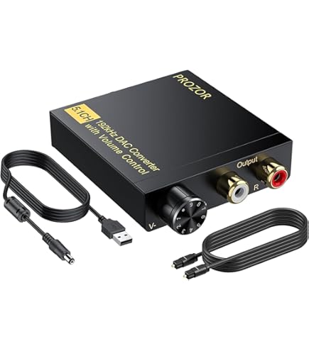 PROZOR 192kHz Digital to Analog Audio Converter - Converts Dolby