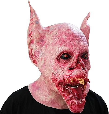 Amazon Energypower ハロウィン コスプレ用マスク 吸血鬼 コウモリ男 頭部全体をカバーする超リアルフルフェイスマスク ヴァンパイア ルシファー 悪魔 宇宙人 サタン デーモン パーティーグッズ ウィッグ お面 仮面 かぶりもの Cosplay 変身 変装 Halloweenグッズ