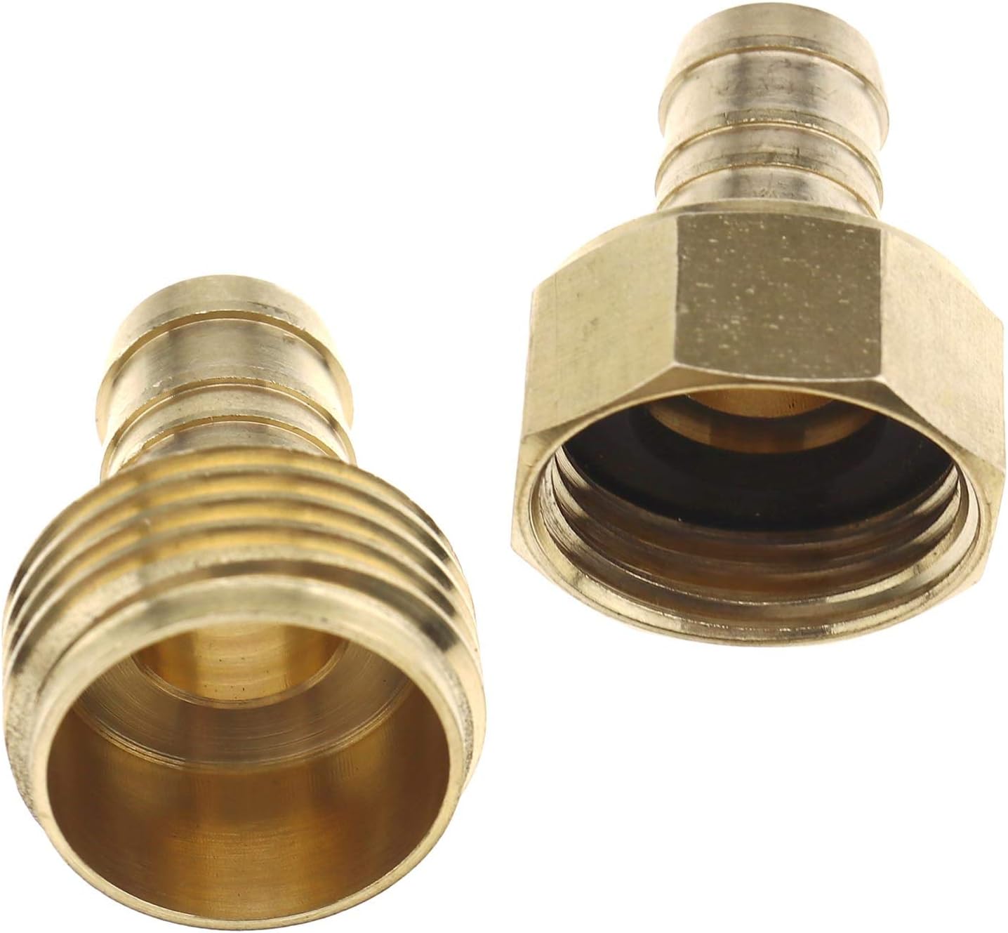 OTOTEC 5/8 Inch Garden Brass Hose Tap Connector NPT Thread 3 Set with Stainless Tightening Clamp