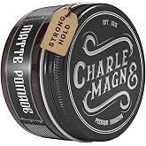 Charlemagne Matte Hair Pomade for Men - Strong Hold, 100ml, Leather Scent | Water-Based Styling Pomade Hair Cream for Men - Developed by Barbers, Made in Germany
