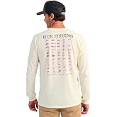 HUK Mens Pocket Tee, Comfortable Performance Fishing Long Sleeve T-Shirt with Chest Pocket
