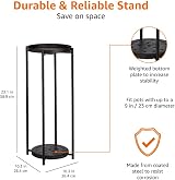 Amazon Basics Round Plant Stand Coated Steel Indoor Outdoor Black 2 Tier view 5