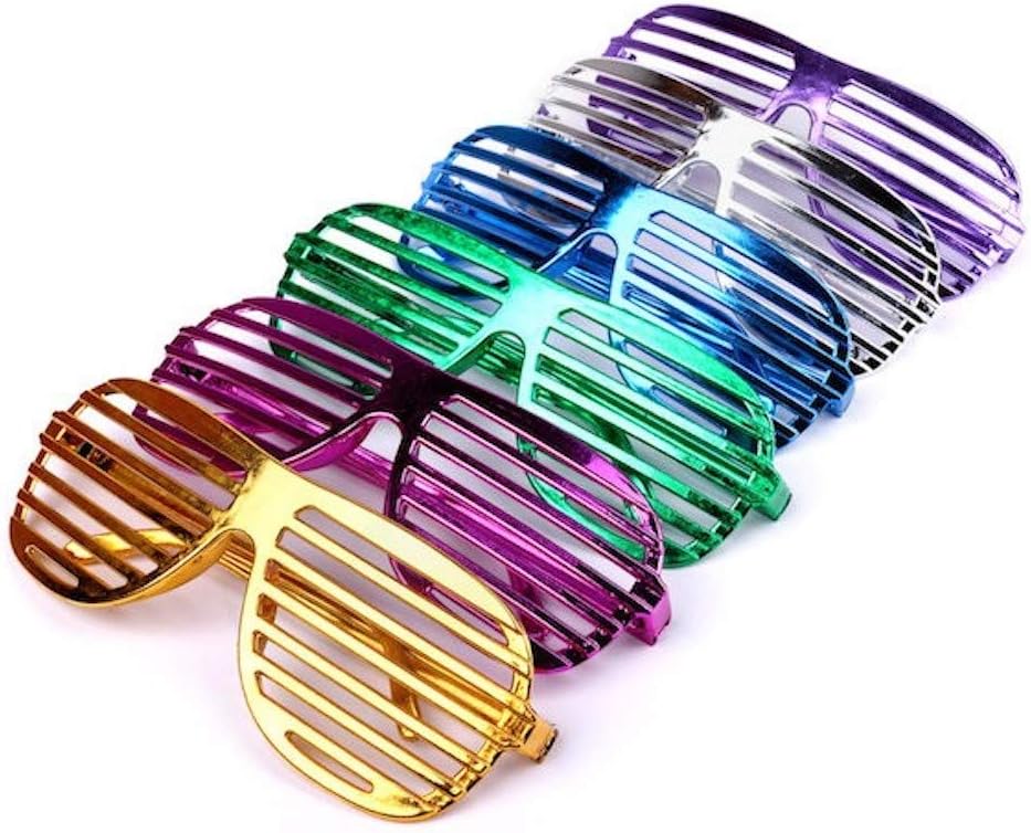 Schramm® 6 pieces of party glasses metallic 6 colors party glasses colorful lattice glasses fun fun glasses Atzen glasses party glasses