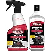 Weiman Ceramic and Glass Cooktop - 10 Ounce - Stove Top Daily Cleaner Kit - 12 Ounce - Glass Induction Cooktop Cleaning Bundle for Heavy Duty Mess Cleans Burnt-on Food