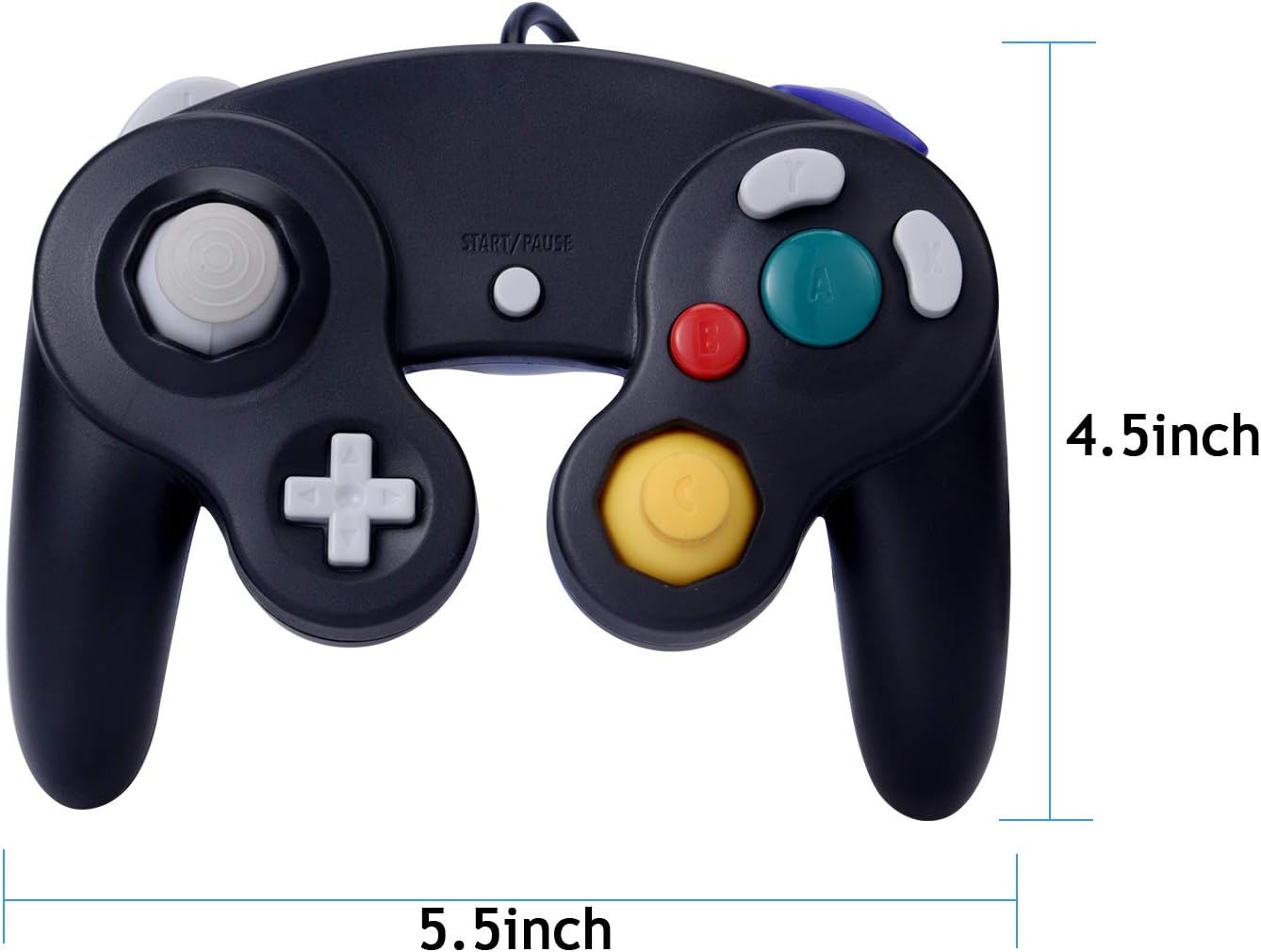 ONE250 2 Pack Classic Shock Joypad Wired Controller, Compatible with Wii NGC Gamecube Game Cube (Black & Black): Home Audio & Theater