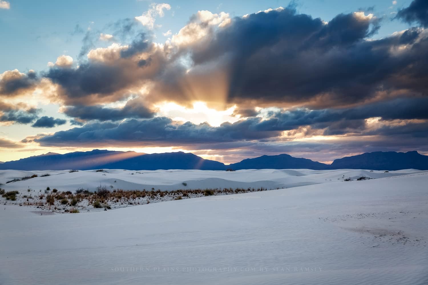 Photographs - Southwestern Photography Print (Not Framed) Picture of Sunbeams Over Mountains at White Sands National Park New Mexico Desert Wall Art Western Decor 4x6 to 40x60