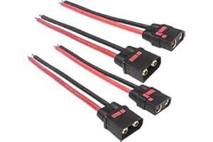 BABUVYA Qs8 Connector with 7.4 inches 10gauge Silicone Wire Anti-Spark Connector Set (2 Pack) Male & Female 500A Burst/Gold Plated 8MM Bullets