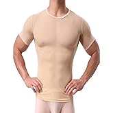 ZJWeiLan Men's Short Sleeved Mesh Breathable Tight Fitting Sportswear Compression Elastic Fitness T-Shirt