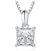 JewelryPalace 1ct Cubic Zirconia Solitaire Pendant Necklace for Women, 14K White Yellow Rose Gold Plated 925 Sterling Silver Necklaces for Her, Classic Simulated Diamond Jewelry Set, 18 Inches chain