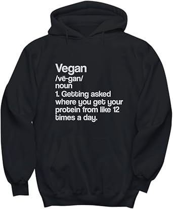 Amazon Com Candid Awe Vegan Definition Protein Protein User Vegan Protein Unisex Hoodie Clothing