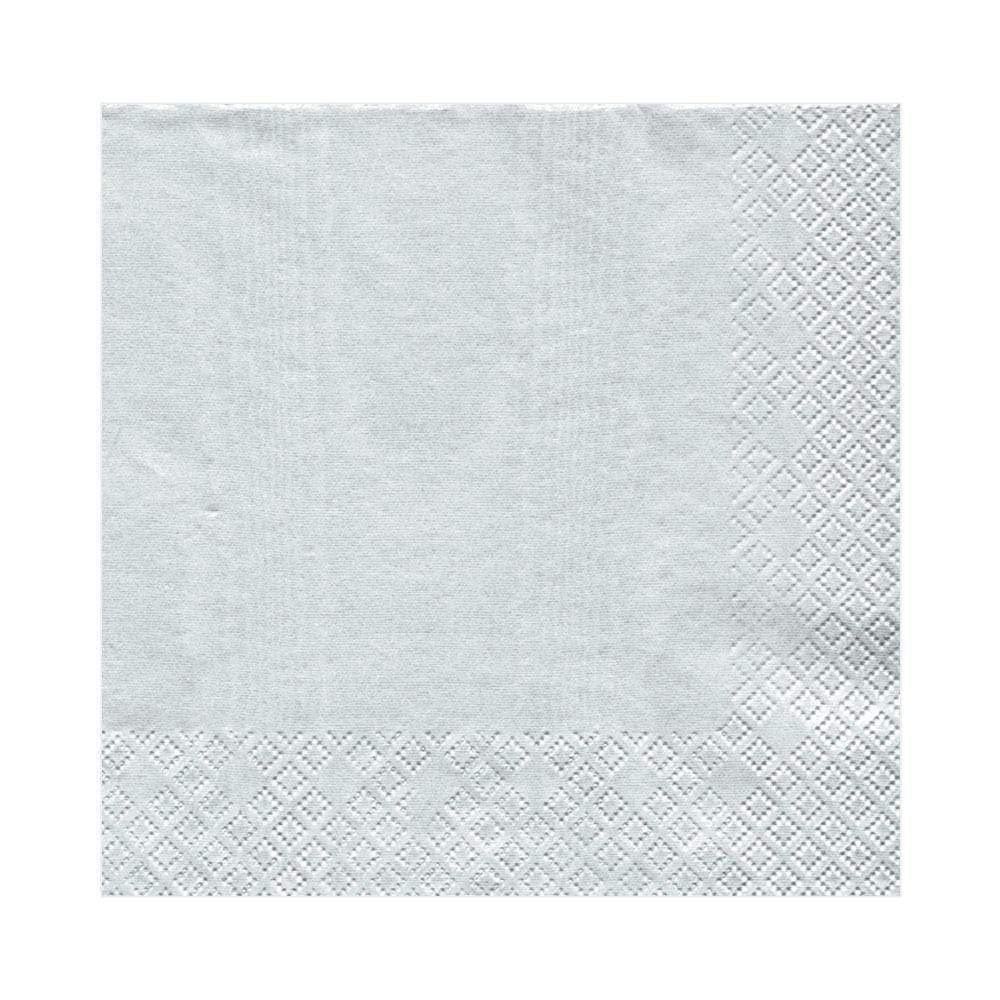 Caspari 33 x 33 cm Lunch Napkins, Pack of 20, Silver