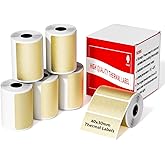 M110 Thermal Labels, Compatible with Phomemo M110/M100/M250/M220/M108/M120 Label Maker, Black On Gold Self-Adhesive for Small Business, 40X30mm, 1380/6Roll