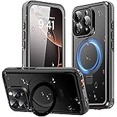 AICase Magnetic for iPhone 16 Pro Max Case Waterproof Magsafe[Ring Invisible Stand & Screen Protector][IP68 Underwater][Dropproof][Dustproof][Real 360] Shockproof Protective Phone Case 6.9''2024