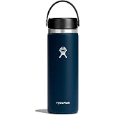 Hydro Flask Water Bottle - Insulated Stainless Steel - Wide Mouth Flex Lid, Non Spill, Leakproof and Refillable in 32 Oz Indigo Blue