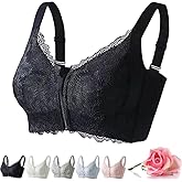Zip Front Closure for Older Women No Underwire Lace Daisy Wireless Comfort Senior Everyday Bras