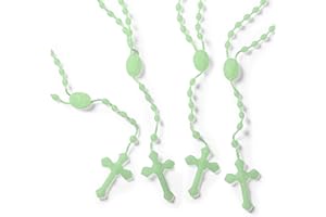JUXINGDAZYF 17'' luminous in the dark rosary, imported from Italy - 12 rosary set (Luminous)