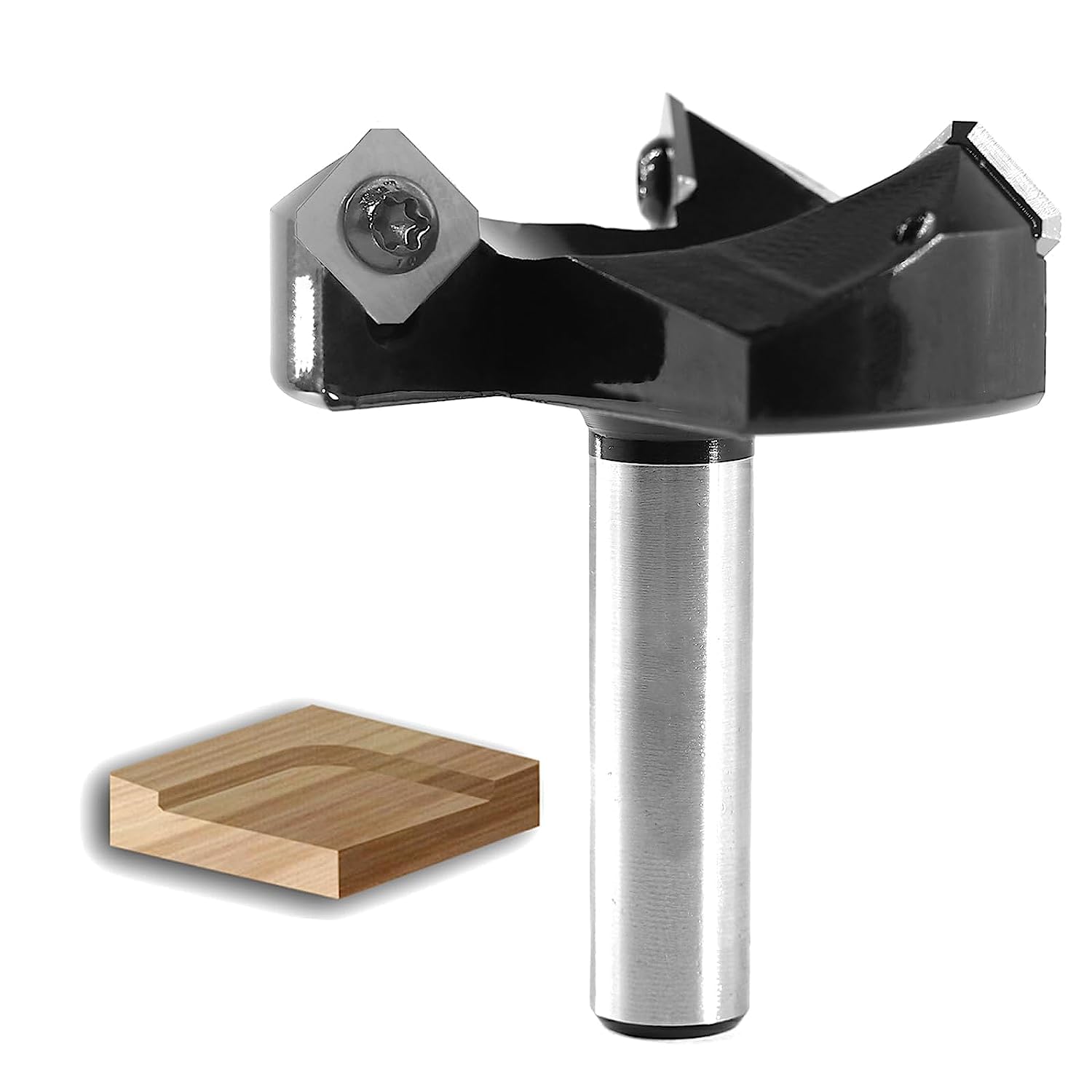 Sinoprotools Spoilboard Surfacing Router Bits 1/2" Shank,Planer Bits with 2pcs Indexable Inserts,1-1/2" Cut Dia. Slab Flattening & Rabbeting Flycutte — image 1