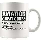 Panvola Aviation Cheat Codes Pilot Airplane Aerospace Student Coffee Ceramic Mug (11 oz)