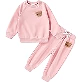 Eaerobc Fall Outfit for Toddler Boy Girl Long Sleeve Bear Sweatshirt Pant Sets Winter Pullover Clothes