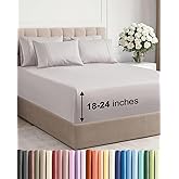 Extra Deep King Sheet Set - 6 Piece Breathable and Cooling Sheets - Hotel Luxury Bedding for Women, Men, Kids & Teens - Easy & Secure Fit - Soft, Wrinkle Free & Comfy - Extra Deep Pockets - Light Grey