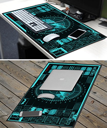 Goldwheat Neoprene Mouse Pad Large Gaming Mouse Pad Mat Extended Office Desk Keyboard Mat with Non-Slip Rubber Base Stitched Edge-35.4"x 15.7" - Thumbnail 5