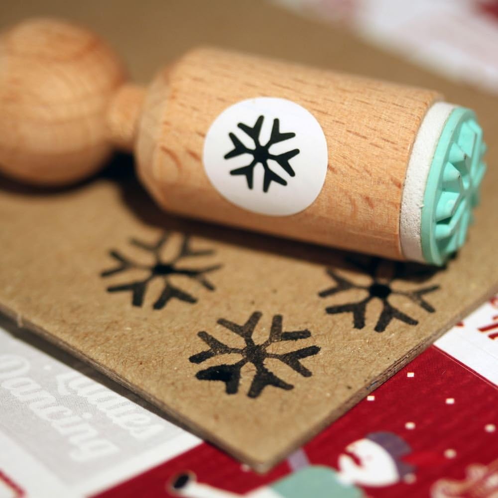 Snowflake Christmas Rubber Stamp VERY MINI Xmas Craft / DIY Tags