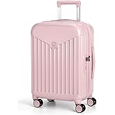 BAGSMART Hardside Expandable Luggage With Spinner Wheels, PC Lightweight Carry-On Luggage Airline Approved With TSA Lock, Durable Women Travel Suitcase Carry On 20 Inch, Pink