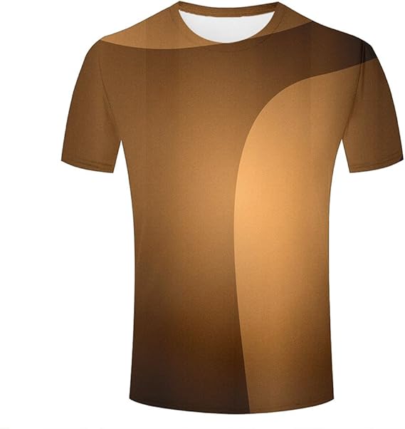 Amazon メンズとレディースの半袖ラウンドネック3dカーキ色プリントカジュアル通常版 Tシャツ カットソー 通販