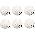 Sanwa 6 pcs OBSF-30 Original Push Button 30mm - for Arcade Jamma Video Game & Arcade Joystick Games Console (White) S@NWA