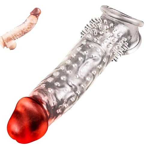 Reusable Penis Sleeve Cock Ring Extender, Condom Penis Sheath,Delay  Ejaculation Testicle Ring Male Sex Toys(red) in Saudi Arabia | Whizz Penis  Rings