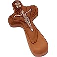 Holy Land Market Catholic Hand Held Holding Comfort Crucifix - with bag and Cards (4 Inches)