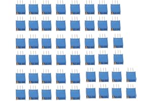 3296W Trimmer Potentiometer Assortment Kit 50PCS 10 Values 100 Ohm to 200K Ohm Variable Resistor Trimpot Set with Storage Box