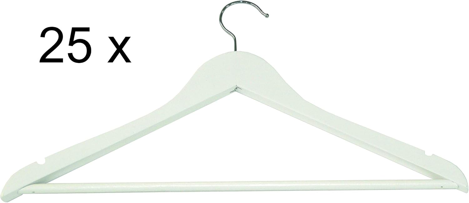 Creofant Wei/&szlig; Milchig Leicht Transparent Colore: Bianco 44cm x 23cm x 1,3cm Grucce Appendiabiti ergonomiche in Legno