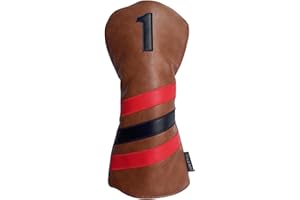 WTLJQQY Golf Club Covers Driver Headcover Hybrid Headcover 3 5 Fairway Wood Head Covers, 1pc or 3pcs Set Golf Headcovers 1 3 X Premium PU Leather Brown Golf Headcovers for Golf Clubs Men Golfer