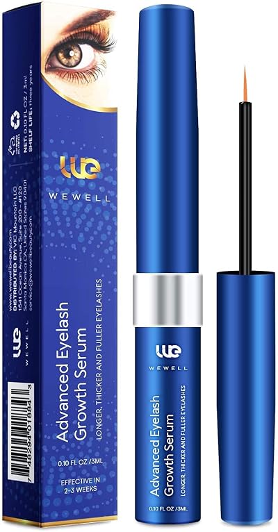 Wewell Eyelash Growth Serum 3ML Peacock Blue Longer Thicker Lashes Natural