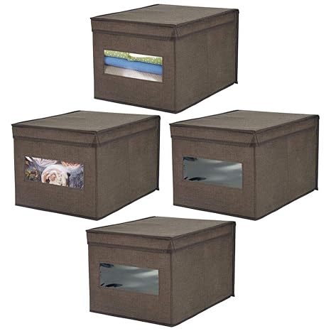 Amazon.de: mDesign 4er-Set stapelbare Aufbewahrungsbox - große