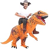 MXoSUM Adult Inflatable Dinosaur Costume Fancy Ride on Dinosaur Suit Blow up Trex Costume Dino Costume For Halloween