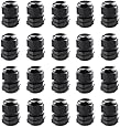 Cable Gland - Lokman 20 Pack PG16 Plastic Waterproof Adjustable Cable Glands Joints With Gaskets, Black (PG16)