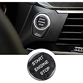 RUIANTE Push to Start Button Cover for BMW 1 2 3 4 5 6 7 Series(1pcs Black) | for X1 X3 X4 X5 X6 F30 F10 F01 F32 F15 F25 G30 G31 G11 G12，Real Carbon Fiber，Lgnition Sticker