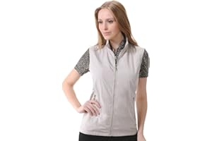 Monterey Club Women's Lightweight Microfiber Sparkling Dot Zip- up Vest #2771