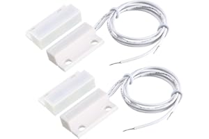 uxcell MC-38 Surface Mount Wired NC Door Sensor Alarm Magnetic Reed Switch White 2pcs