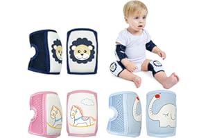 ZURLEFY Cute Baby Knee Pads for Crawling, Cartoon Anti-Slip Toddler Knee Floor Pads for Crawling, Walk