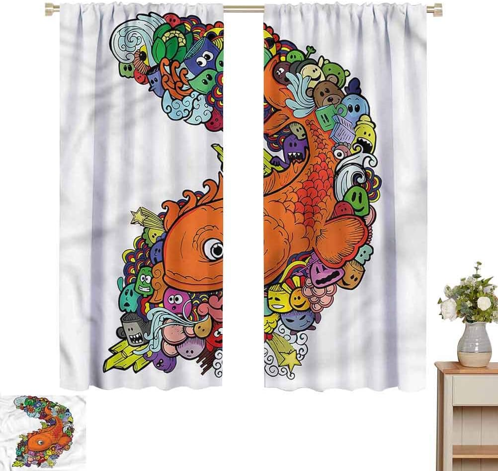 Fish Window Curtain 2 Panel Big Fish Ocean Life Party