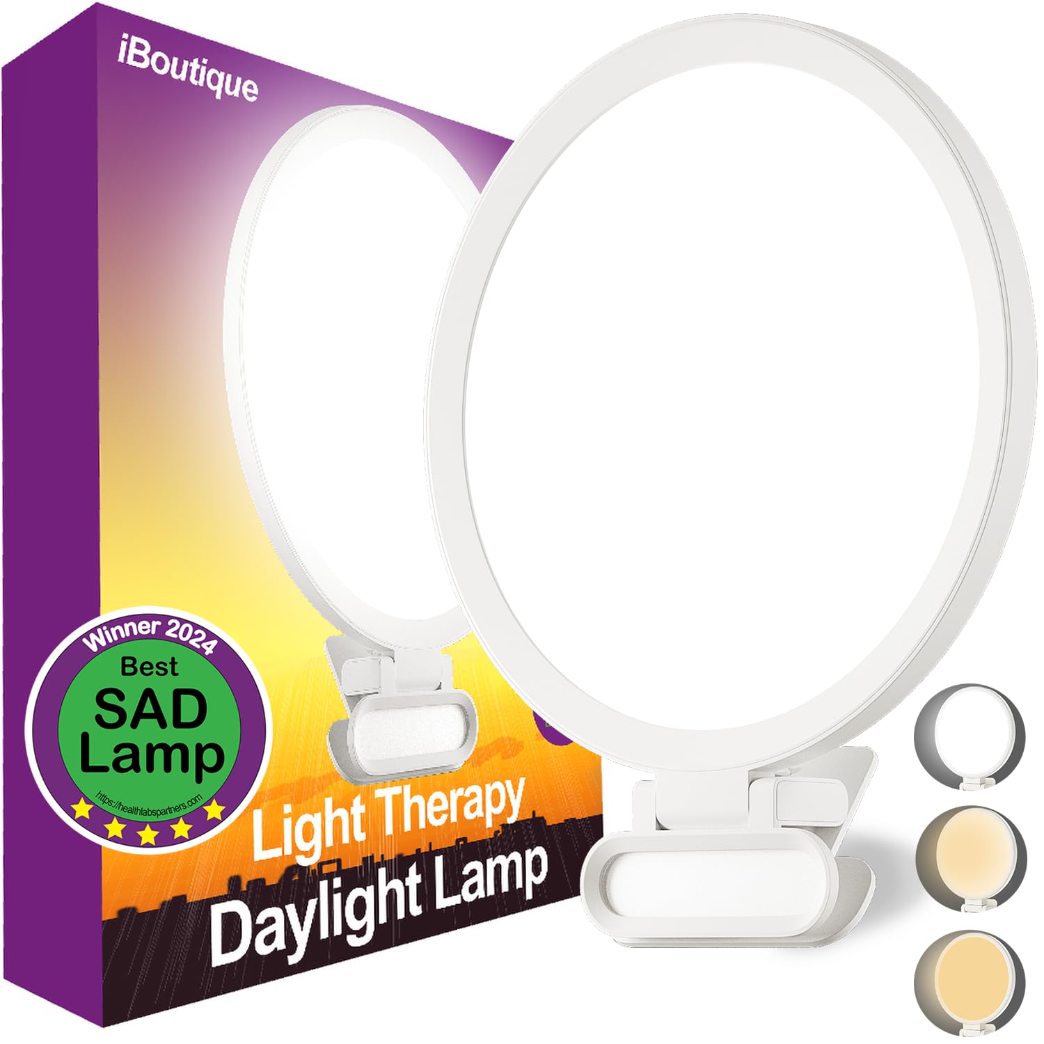 iBoutique SAD Lamp, Our SAD Light Therapy Lamp Has 10k / 10,000 Lux Daylight, 3 Colour Temps, 10 Daylight Lamp Brightness Levels, UV, Flicker Free and Sun Light Optimised for Good Melanopic Efficiency