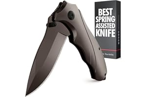 Grand Way Pocket Knife for Men - Best Folding Knives with Glass Breaker and Pocket Clip - Tactical Camping Hunting Fishing EDC Survival Knife - Gifts for Men -Gray 6495