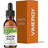 Vimergy USDA Organic Lemon Balm Tincture Herbal Supplement – Can be Used in Tea - Non-GMO, Alcohol-Free – 30 mL (1 mL/Serving)