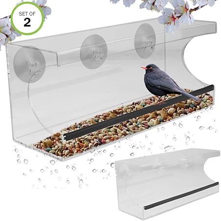 Amazon Com Evelots Window Bird Feeder Clear 12 Inch 3 Strong