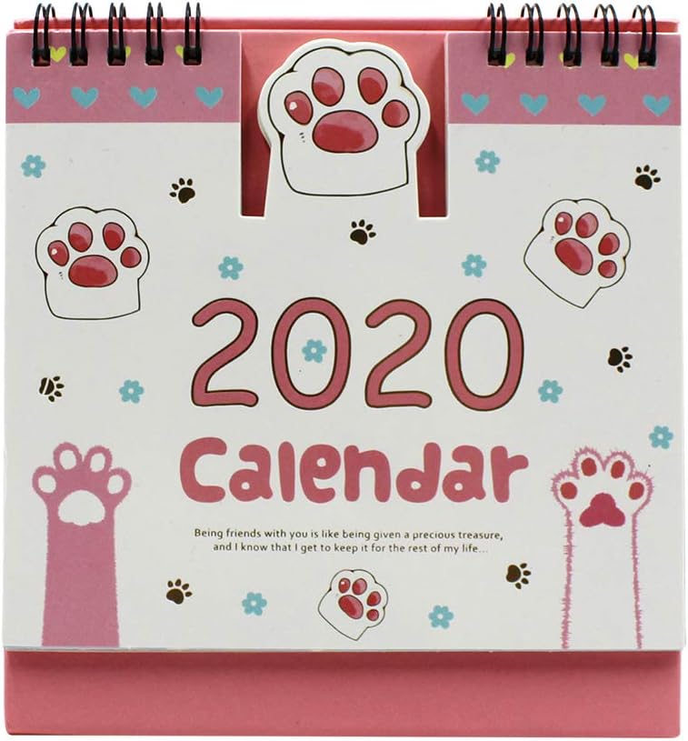 2019-2020 Desk Calendar Cute Unicorn Stand Up Desktop Flip Calendar Daily Monthly Table Planner Agenda for Home Office