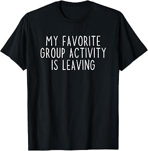 Funny Introvert Antisocial Sarcastic Humorous Black Unisex-Adults Small Cotton 65% Polyester 35% Short Sleeve Classic Fit Crew Neck T-Shirt